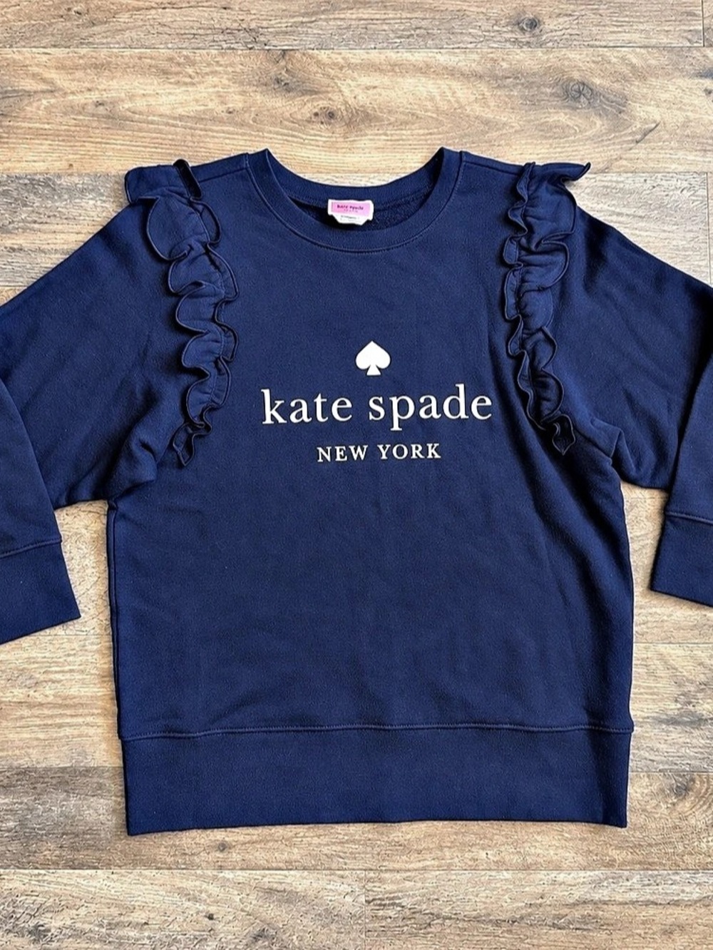 kate spade new york Ruffle Sweatshirt Blue Medium Like New
